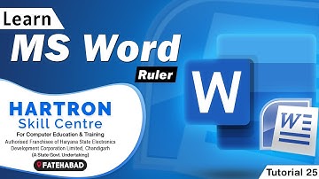 MS Word | Tutorial 25 | Ruler | HARTRON SKILL CENTRE FATEHABAD