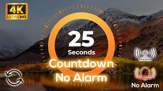 00:25s ⏲️ NO ALARM 25 Second COUNTDOWN with Tick Tock Sound Every second - Can Loop, Can Repeat