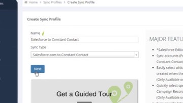 Constant Contact to Salesforce Step 1 of integration setup