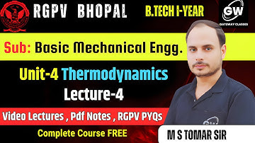 Lec-4 II Unit-4 II Thermodynamics II  Basic Mech. Engg. II BME II RGPV II Gateway Classes