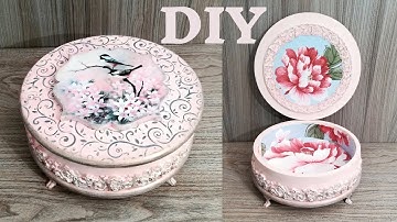 Decoupage on a round box DIY / Decoupage en una caja redonda