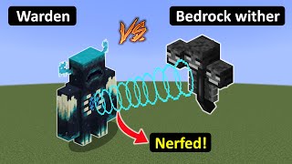 Warden nerfed sonic boom vs Bedrock wither - Who will win?