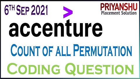 Accenture Coding Questions | Accenture Count Permutation of String | Accenture Questions and answer