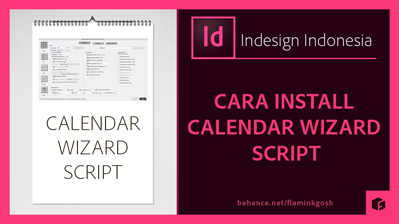 Indesign Indonesia CARA INSTALL SCRIPT INDESIGN CC CALENDAR WIZARD 