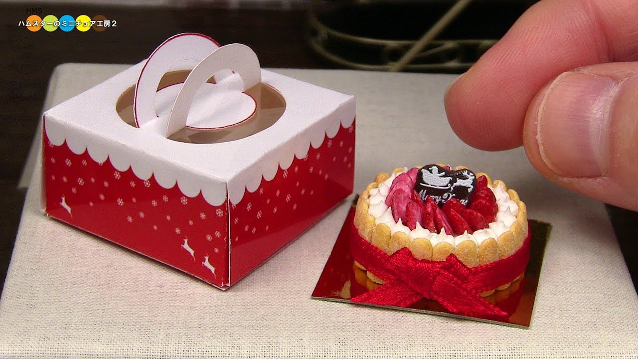 Diy Miniature Strawberry Charlotte Cake ミニチュアストロベリーシャルロットケーキ作り Fake Food Youtube
