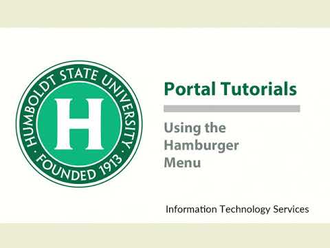 Using the Hamburger Menu on the HSU Portal