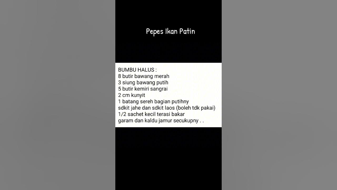 Resep PEPES IKAN PATIN #food #kuliner #resep