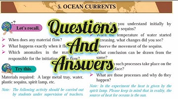 Class 8th || Geography || 5-Ocean currents || Questions Answers