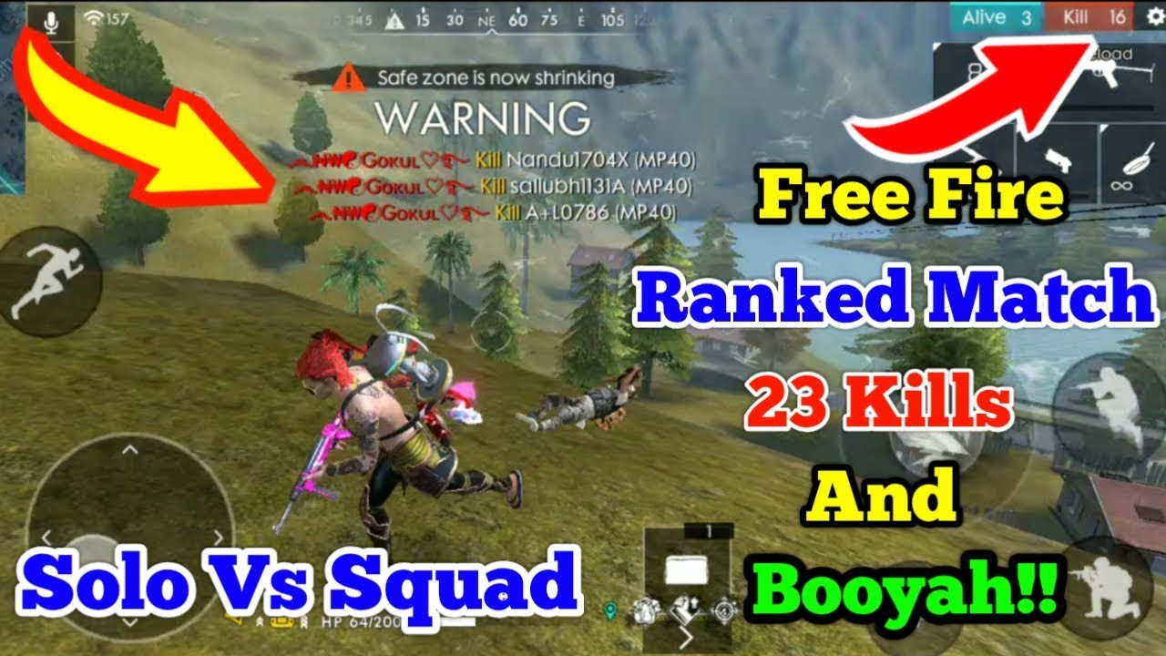 Free Fire Squad Ranked Match 28 Kills And Booyah Tricks Tamil Ranked Match Tricks And Tips Tamil Youtube