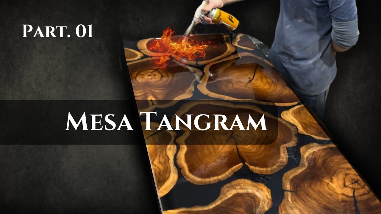 Mesa Tangram DIY: Mesa Barata com Madeira de Reaproveitamento e Resina Epóxi Video - Parte 01