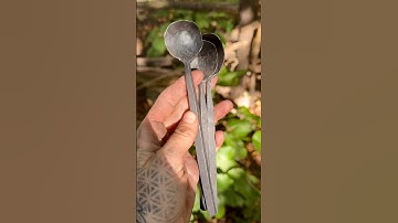 My take on medieval spoons out of food grade stainless steel. #blacksmith#forge#spoon#handmade