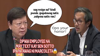 DPWH EMPLOYEE NA MAY TEXT KAY SOTTO IPAPATAWAG NI SEN MARCOLETA !#floodcontrol