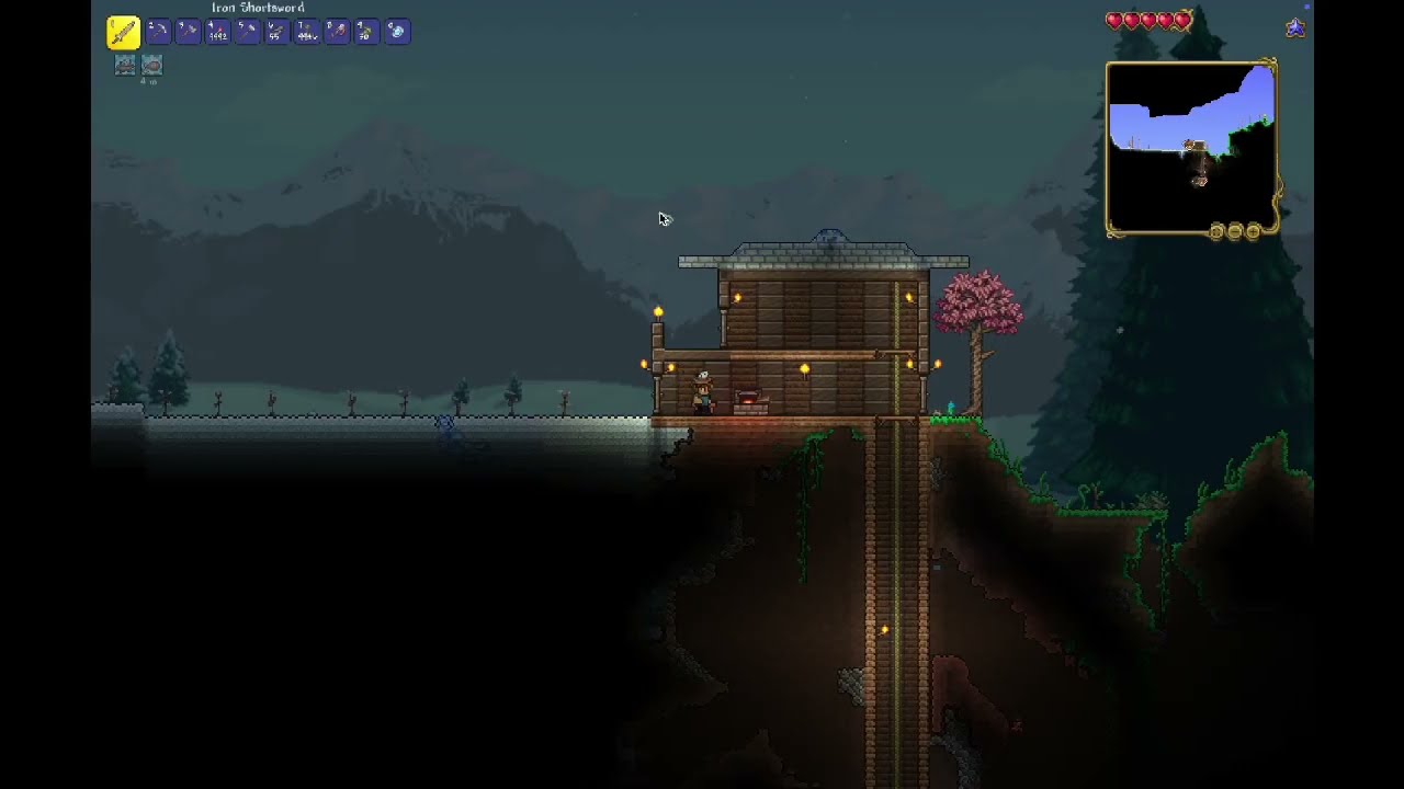 TBT: How to build a nice Underground House and Mining Shaft in Terraria!