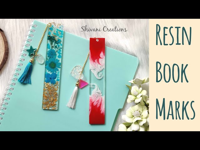 ocean resin bookmark full tutorial (without mold)my resin crafts