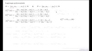 Polynomial interpolation via Lagrange polynomials