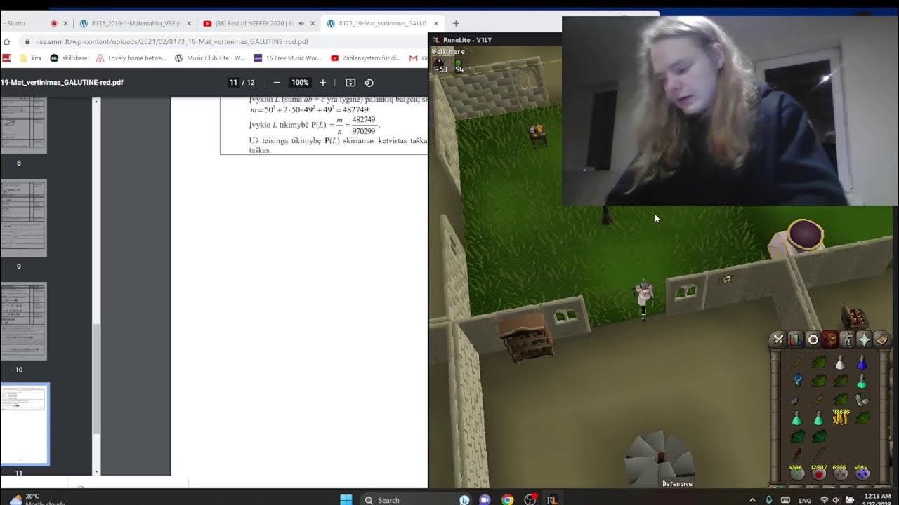 Preparing for my math exam + [OSRS] YouTube