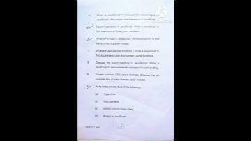 Web Technology (HTML,Java Script,CSS) | B.C.A 5TH Semester (2019-22)Question Paper #BRABU#University