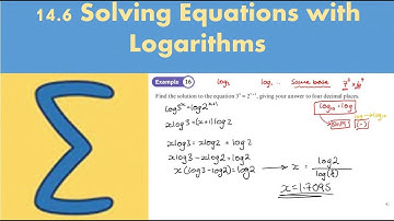 14.6 Solving Equations with Logarithms (PURE 1- Chapter 14: Exponentials and logarithms)