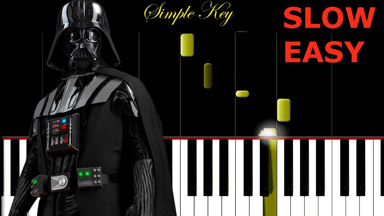 [SLOW EASY] Star Wars - The Imperial March PIANO TUTORIAL Cover (Synthesia)