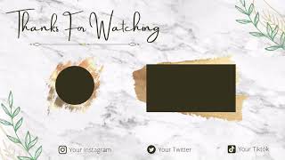 Minimalist Gold Marble Aesthetic Youtube Channel Theme Kit Live Preview (Intro,Outro/Endscreen) screenshot 5