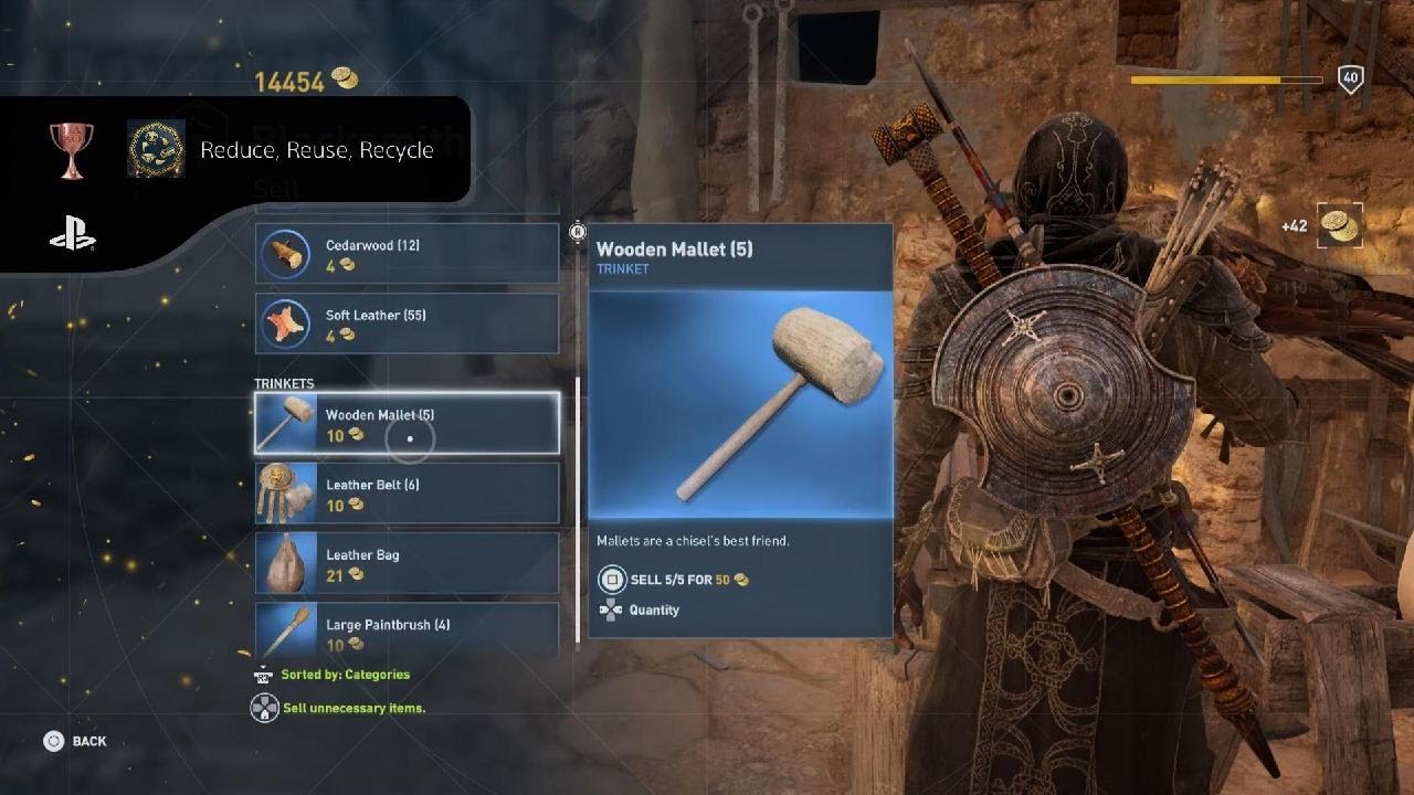 Assassin's Creed Origins Reduce, Reuse, Recycle Trophy PS4