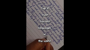 Top 10 most hardest languages in the world 2024