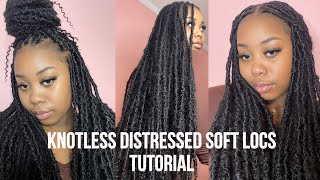 DISTRESSED SOFT LOCS TUTORIAL (KNOTLESS METHOD) NATURAL LOOK screenshot 5