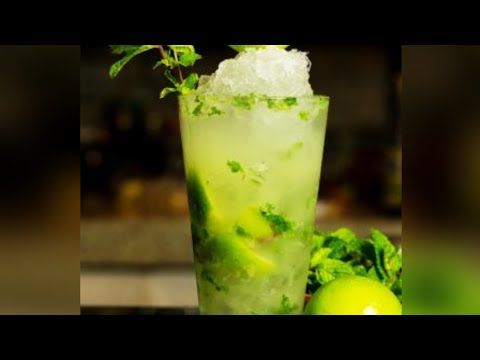 Dadlı sərin içki Moxito mojito mohito limonata moxito hazırlanması içecek kokteyl limonlu içki yay