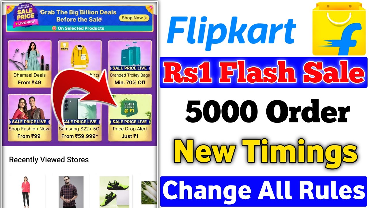 Flipkart Rs1 Flash Sale Timing | Flipkart Flash Sale Shopping Offers Today