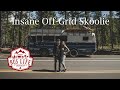 Snowboarding couple travels full time in OFF-GRID ADVENTURE SKOOLIE