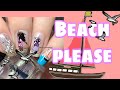 Cute Girly Beach Summer Nail Stamping Design CJS-159 10% off code YVONNE
