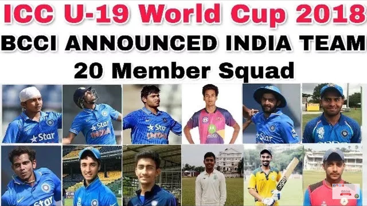 Icc U 19 Cricket World Cup 18 India Under 19 Team Squad Cricket Locha Youtube