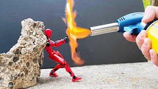 Dummy 13 vs Flamethrower 🔥 Stop Motion Fight Gone Wrong!