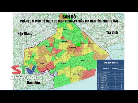 sóc trăng ở đâu Update New STV - Bản đồ phân loại nguy cơ dịch COVID-19 trên địa bàn tỉnh Sóc Trăng