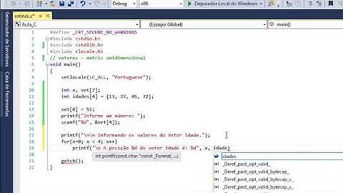 Vetores em Programação C - Matriz Unidimensional - Visual Studio 2017
