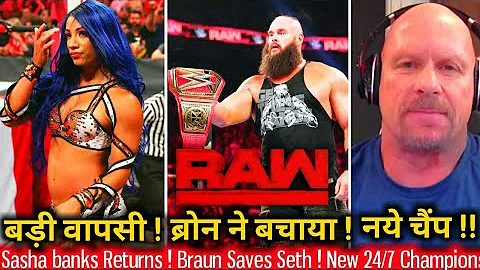 Sasha Returns & Attack Becky ! Braun Save Seth Rol...
