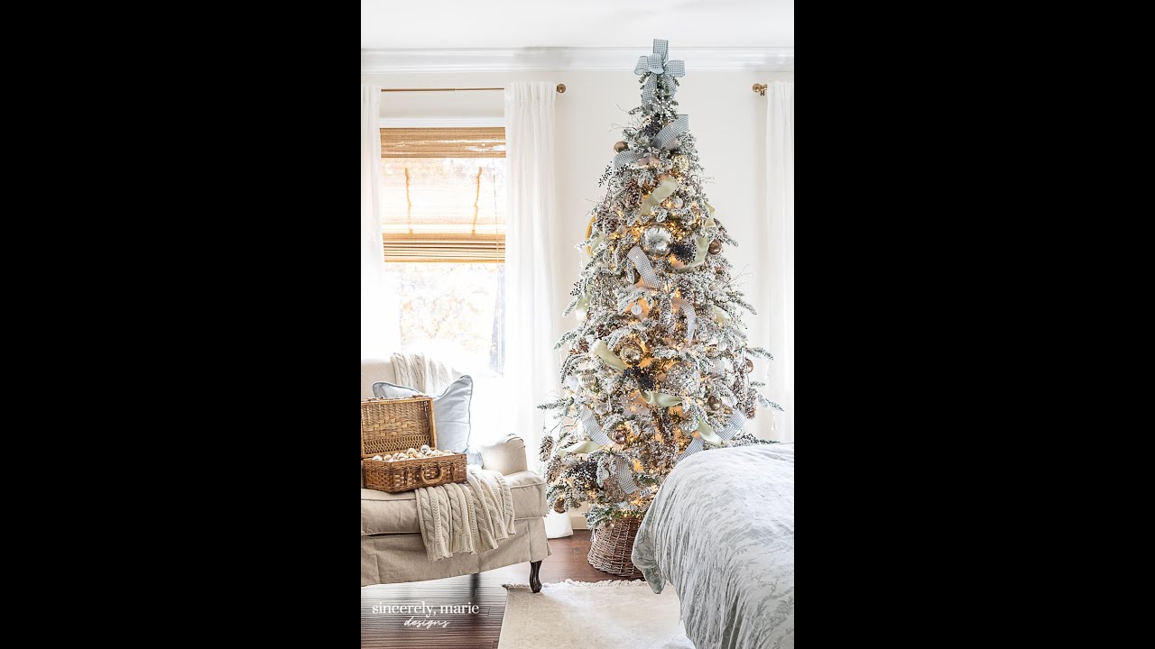 How To Decorate A Flocked Christmas Tree - YouTube