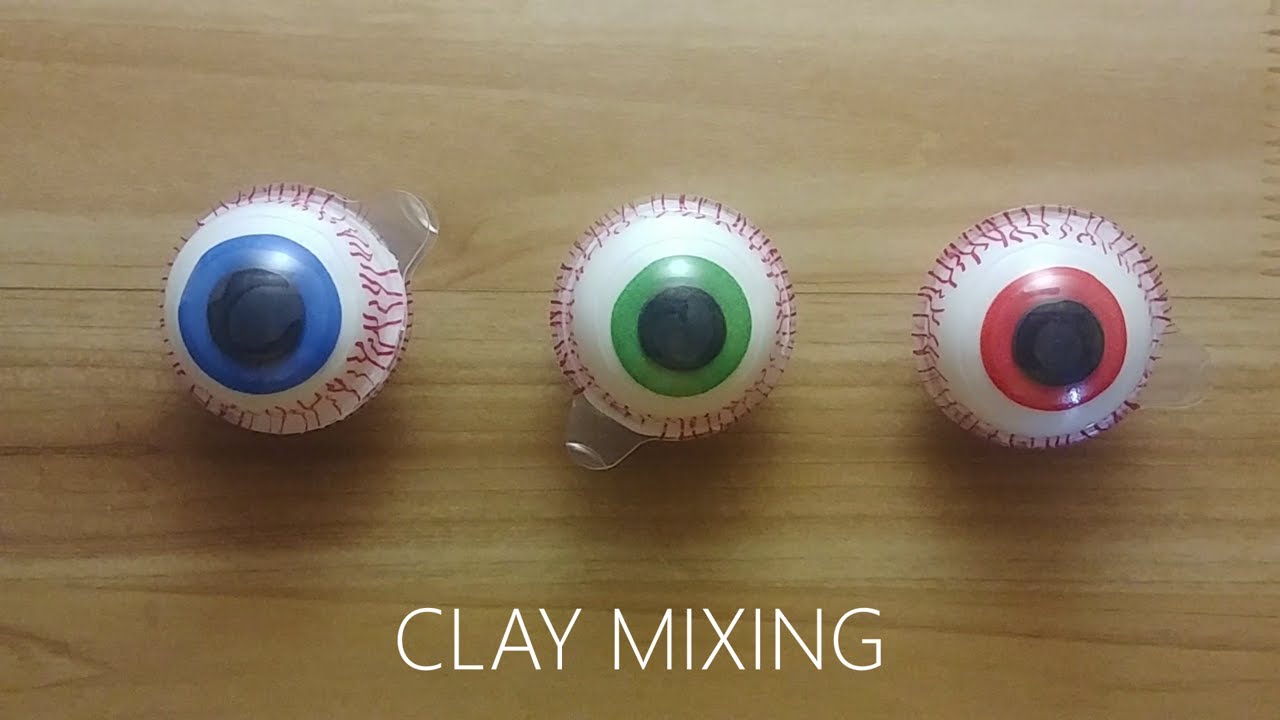 eyeballs gummy jelly clay mixing 눈알젤리 점토 섞기 YouTube
