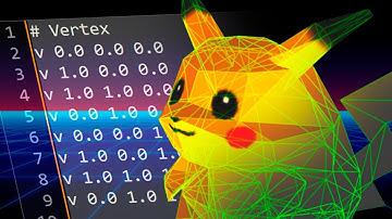 Modelé un Pikachu 3D usando Bloc de Notas
