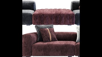 3D modeling -3Dmax and Marvelous Designer-Meroni & Colzani Sofa