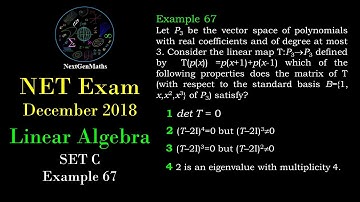 CSIR NET MATHEMATICS Best solution Exam DEC 2018 [ Linear Algebra ] Section C Ex 67 (Set C)