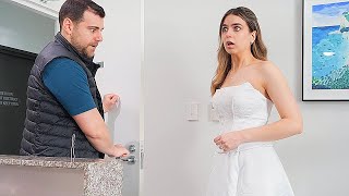 Wearing my WEDDING DRESS around the house PRANK! HILARIOUS REACTION!