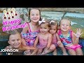 BIRTHDAY POOL PARTY! 🎂 Teaching TWINS Taytum and Oakley How To Swim!