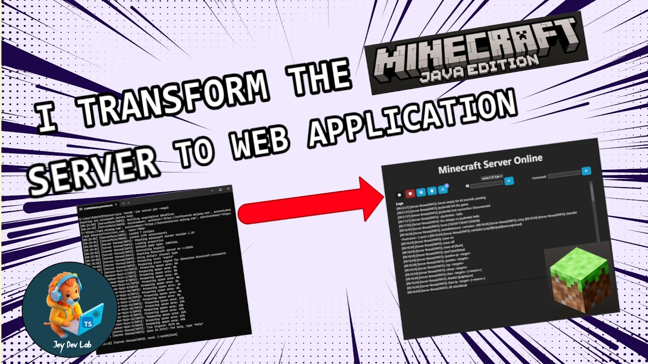 I transform the #minecraft server app to web #application - YouTube