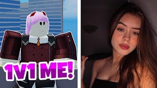 SHE ASKED ME TO 1v1 ON ARSENAL... (Roblox)