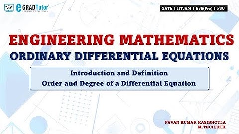 Ordinary Differential Equations (ODE) | Order & Degree Explained | GATE 2025 Engineering Mathematics