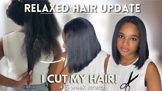 RELAXED HAIR CARE UPDATE: My First Relaxer of 2022 &amp; I Cut My Hair in a Bob! | Lex Sinclair