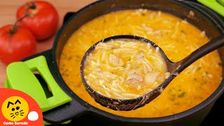 ¡Pocas personas conocen esta receta! Comida barata y abundante con la sopa de pollo y fideo screenshot 2