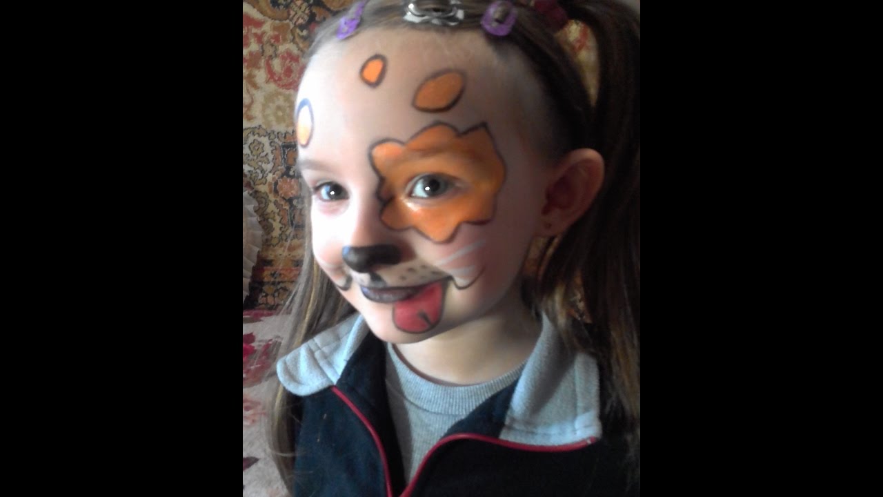 Аквагрим собачка.Akvagrim is a doggy. - YouTube