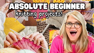 12 KNITTING Projects for the ABSOLUTE Beginner | With VIDEO Tutorial LINKS